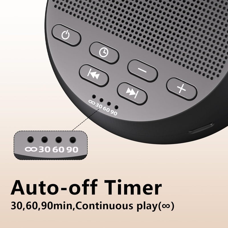 iDealSleep Portable Rechargeable Sound Machine White Noise Machine with 30 Soothing Sounds for Baby Kids Adults 32-Level Vol 4 Timer Brown Noise Sleep Sound Machine for Travel Office Privacy Home - Image 4